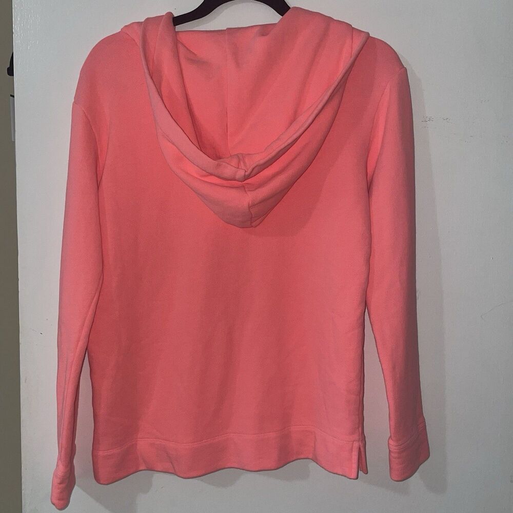 Talbots Women's Hoodie Hooded Sweatshirt Pink Coral Lace-Up Size‎ XS - Picture 3 of 7